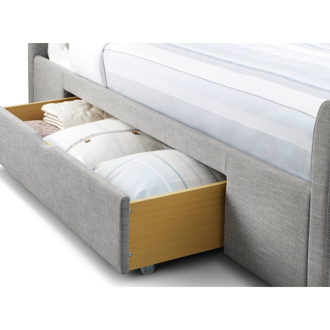 Capri Light Grey with Drawers Double Bed - Living with Luxury