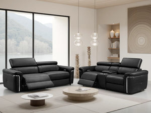 Somerville Black 3+2 Seater Electric Recliner Sofa Set – Living Room Suite