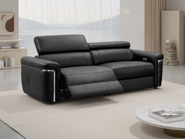 Somerville Black 3 Seater Electric Recliner Sofa – Spacious Living Room Seating