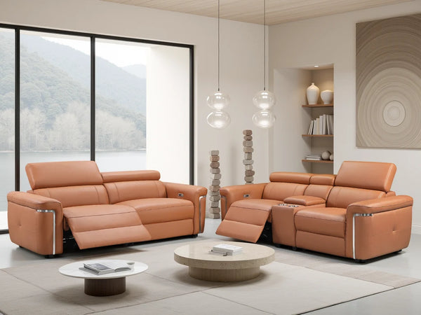 Somerville Tan 3+2 Seater Electric Recliner Sofa Set – Modern Living Room Suite