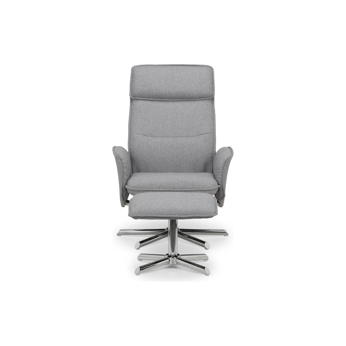 Aria Recliner Chair With Stool - Grey Linen - Living with Luxury