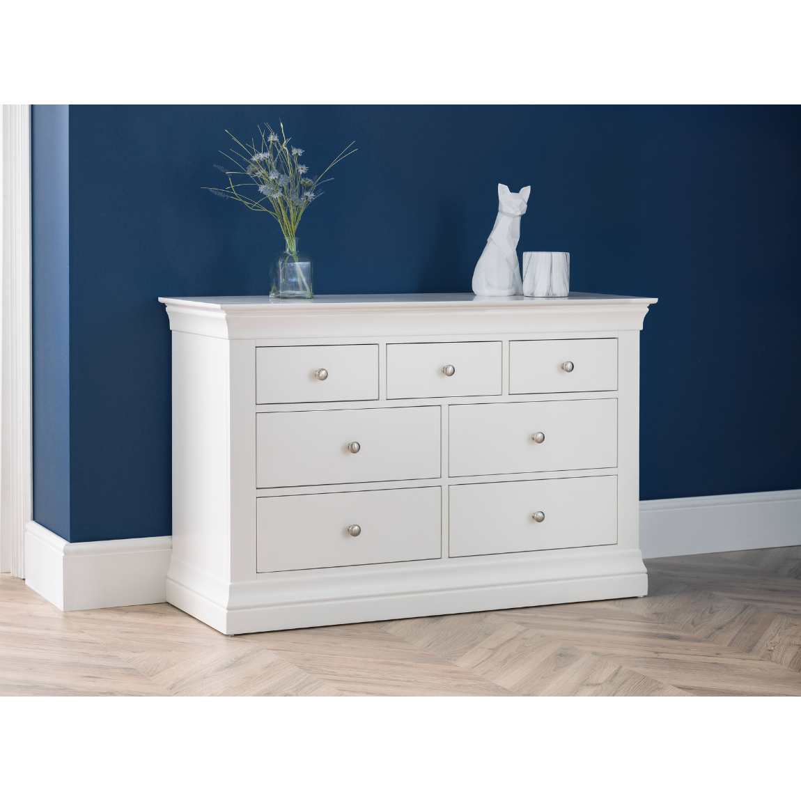 Clermont 4+3 Drawer Chest - Surf White - Living with Luxury