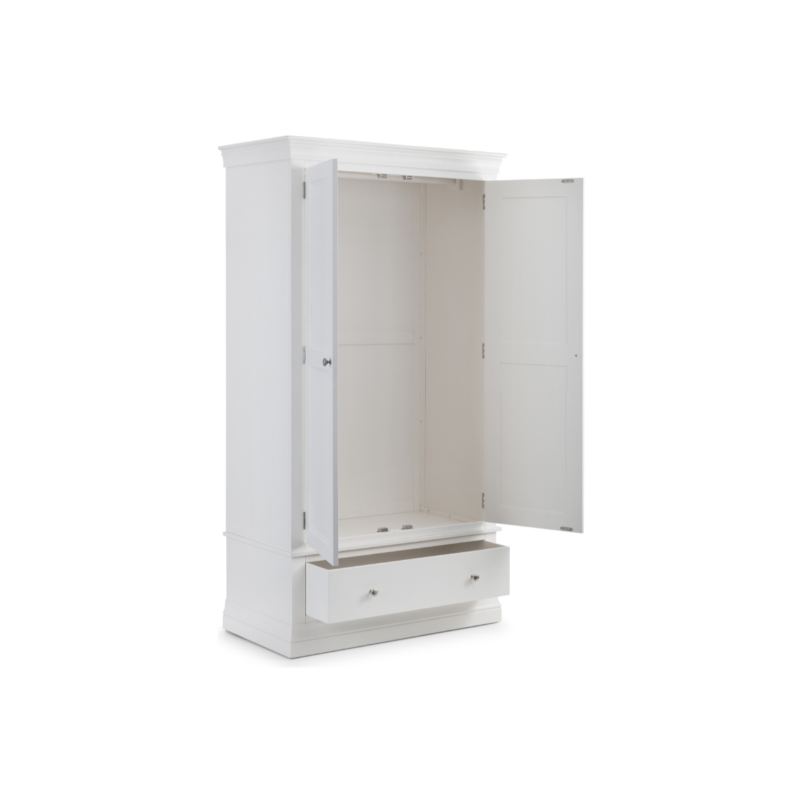 Clermont 2 Door 1 Drawer Wardrobe - Surf White - Living with Luxury