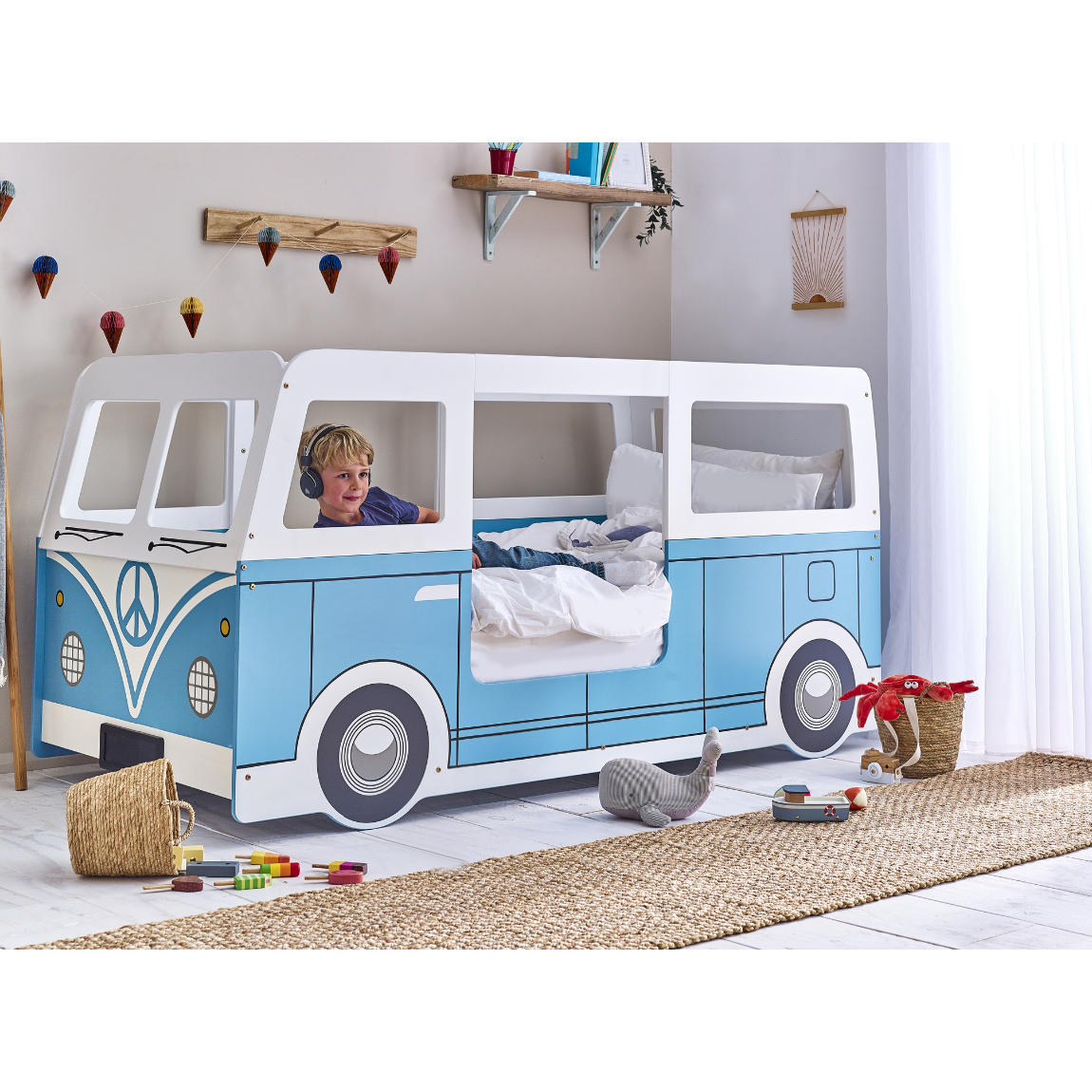 Campervan Bed - Light Blue - Living with Luxury