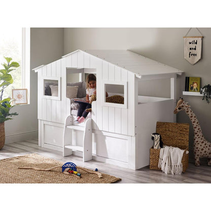 Acorn Treehouse Midsleeper & Storage Unit - White - Living with Luxury