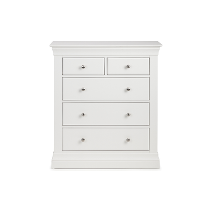 Clermont 3+2 Drawer Chest - Surf White - Living with Luxury