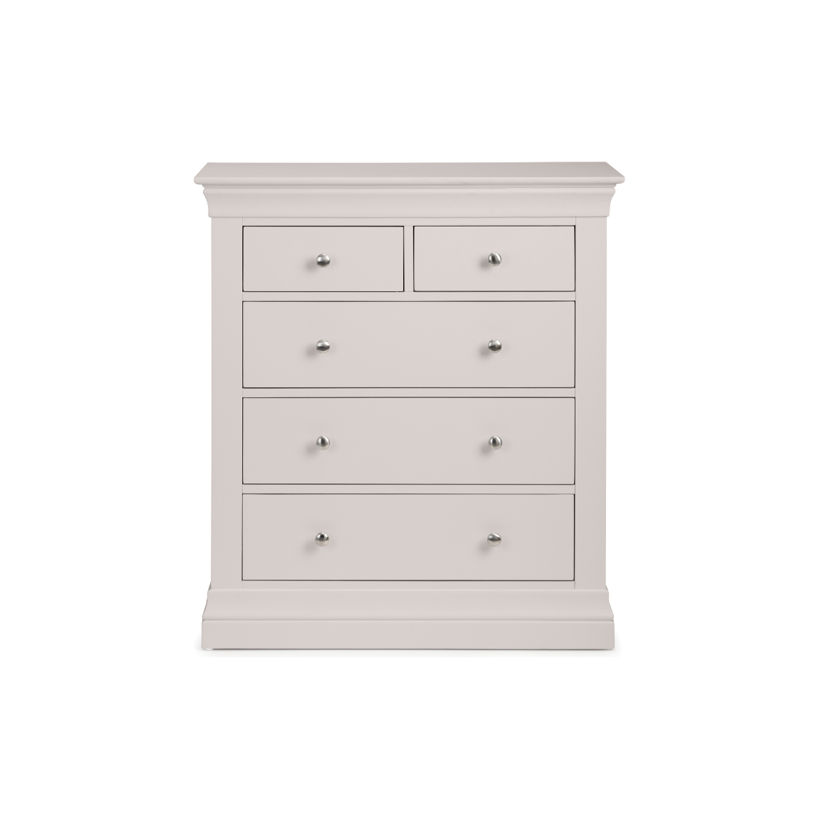 Clermont 3+2 Drawer Chest - Light Grey - Living with Luxury