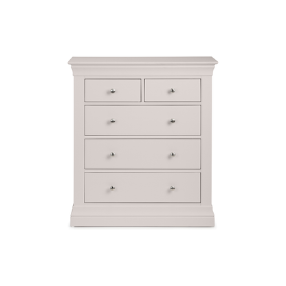 Clermont 3+2 Drawer Chest - Light Grey - Living with Luxury