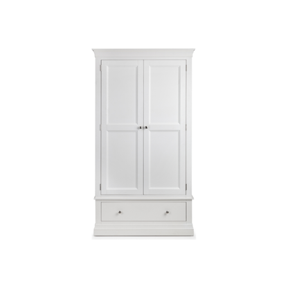 Clermont 2 Door 1 Drawer Wardrobe - Surf White - Living with Luxury