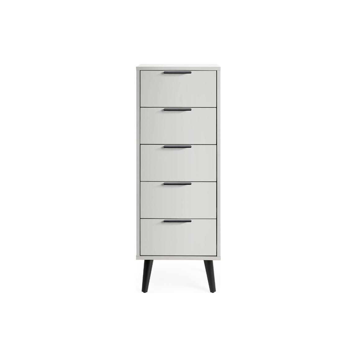 Alba 5 Drawer Narrow Chest - Silk Grey - Living with Luxury