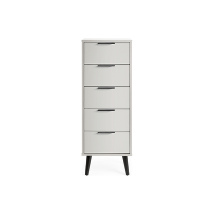 Alba 5 Drawer Narrow Chest - Silk Grey - Living with Luxury