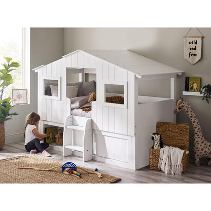 Acorn Treehouse Midsleeper & Storage Unit - White - Living with Luxury