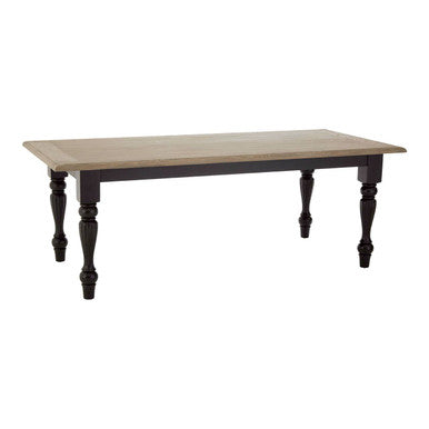 Kensington Townhouse Grey Wash and Black Wooden Dining Table – in room setting