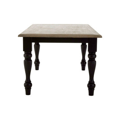 Kensington Townhouse Grey Wash and Black Wooden Dining Table – dimensions