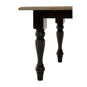 Kensington Townhouse Grey Wash and Black Wooden Dining Table – close-up