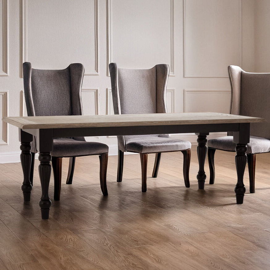 Kensington Townhouse Grey Wash and Black Wooden Dining Table