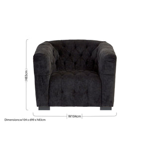 Fenton Black Fabric Armchair