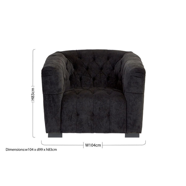 Fenton Black Fabric Armchair