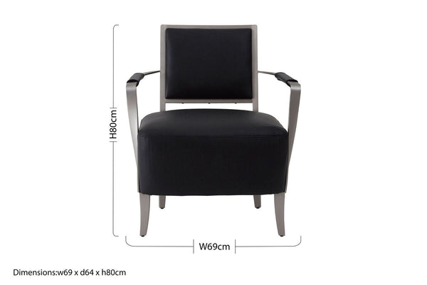 Moda Black Leather Armchair – angle view