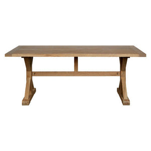 Lyon Grey Wash Oak Wood Rectangular Dining Table – close-up