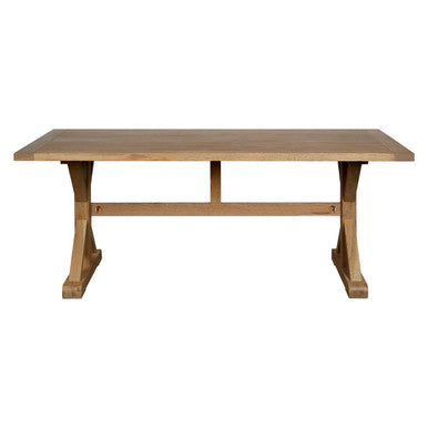 Lyon Grey Wash Oak Wood Rectangular Dining Table – close-up
