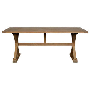 Lyon Grey Wash Oak Wood Rectangular Dining Table – side view