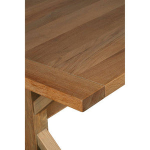 Lyon Grey Wash Oak Wood Rectangular Dining Table – angle view