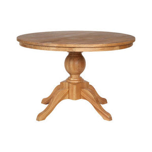 Lyon Natural Oak Wood Round Dining Table – back view