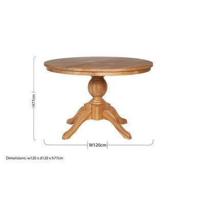 Lyon American Oak Wood Dining Table