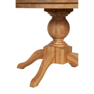 Lyon Natural Oak Wood Round Dining Table – close-up