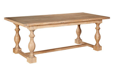 Lyon Whitewash Oak Wood Rectangular Dining Table