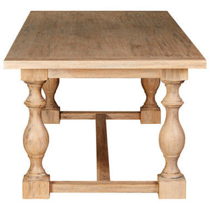 Lyon Whitewash Oak Wood Rectangular Dining Table – detail