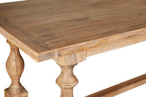 Lyon Whitewash Oak Wood Rectangular Dining Table – in room setting