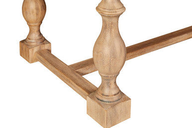 Lyon Whitewash Oak Wood Rectangular Dining Table – close-up