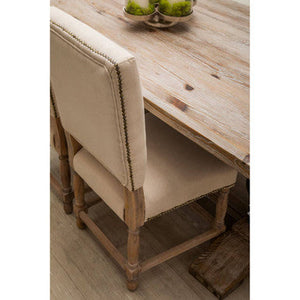 Lyon Oak Burn Whitewash Linen Dining Chair