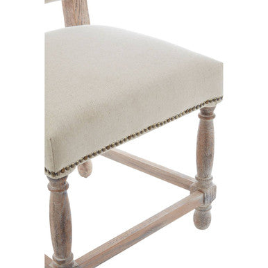 Lyon Oak Burn Whitewash Linen Dining Chair