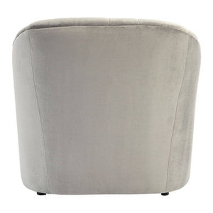 Opel Grey Velvet Channel Tufted Armchair – close-up
