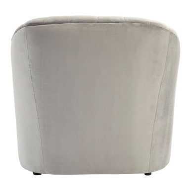 Opel Grey Velvet Channel Tufted Armchair – close-up