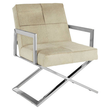 Kensington Townhouse Grey Hair on Leather Chair – in room setting