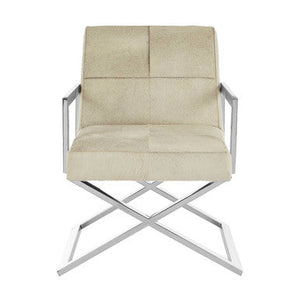 Kensington Townhouse Grey Hair on Leather Chair – side view