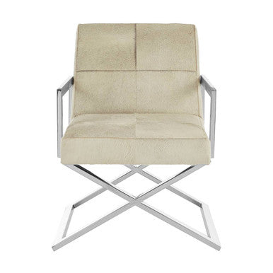Kensington Townhouse Grey Hair on Leather Chair – side view