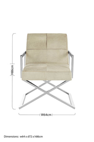 Kensington Townhouse Grey Hair on Leather Chair – side view 2