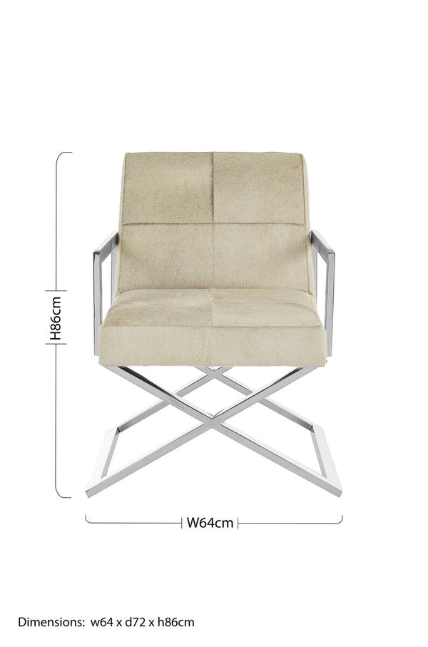 Kensington Townhouse Grey Hair on Leather Chair – side view 2