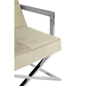 Kensington Townhouse Grey Hair on Leather Chair – angle view