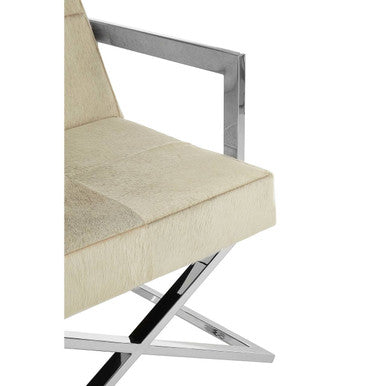 Kensington Townhouse Grey Hair on Leather Chair – angle view