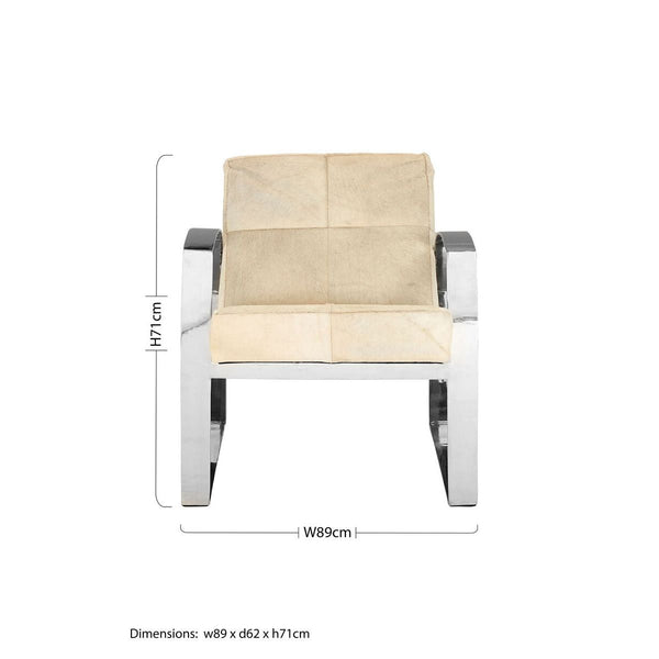Kensington Townhouse Hairon Leather Chair With Steel Legs