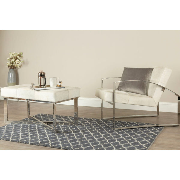 Kensington Townhouse Hairon Leather Chair With Steel Legs