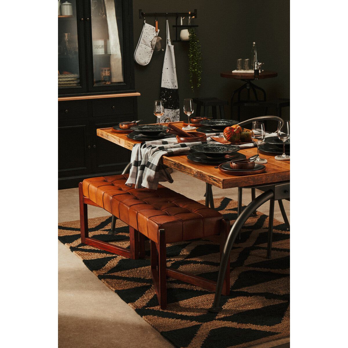 New Foundry Dining Table With Elm Wood Top