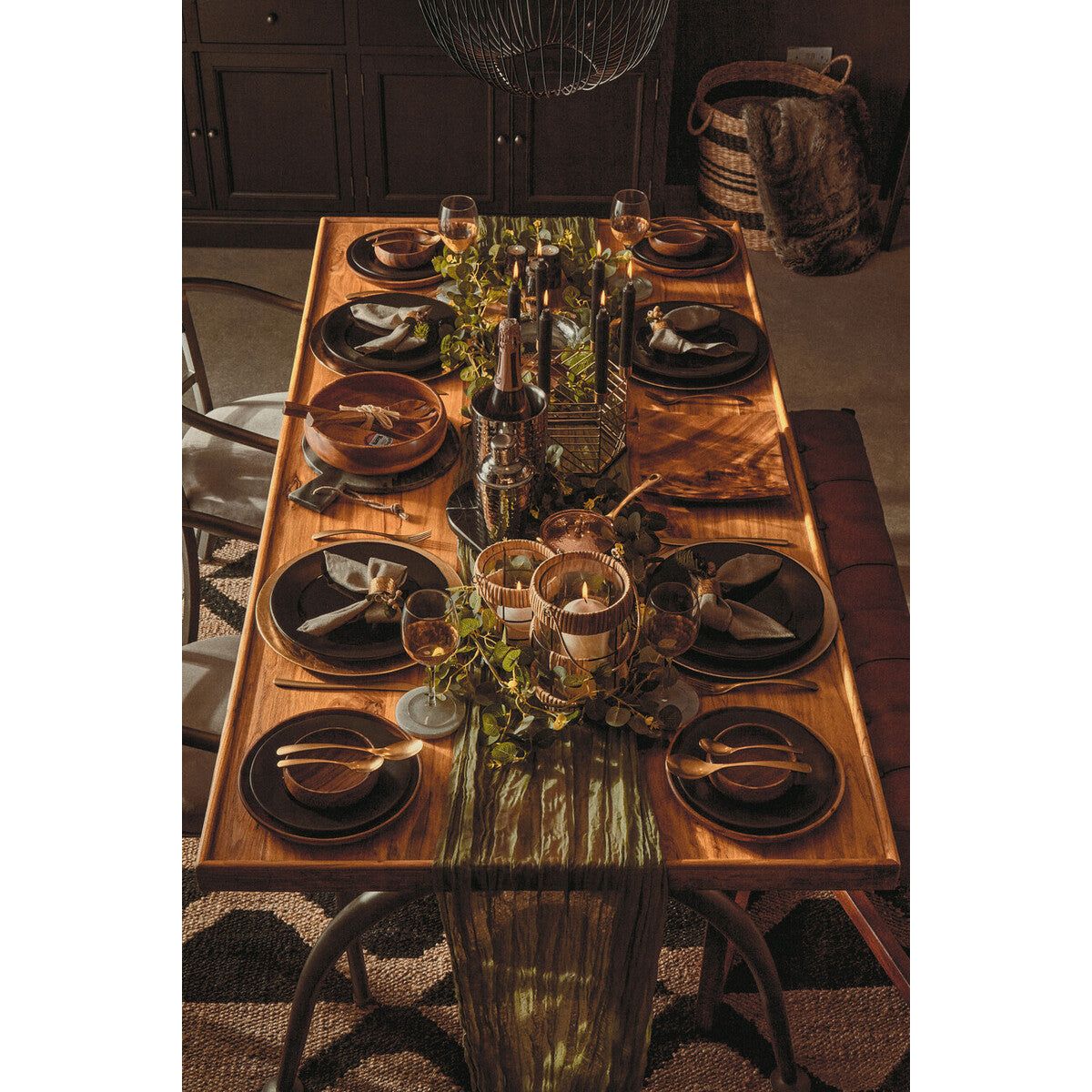 New Foundry Dining Table With Elm Wood Top