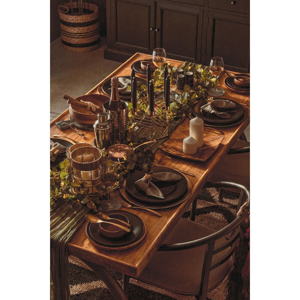 New Foundry Dining Table With Elm Wood Top